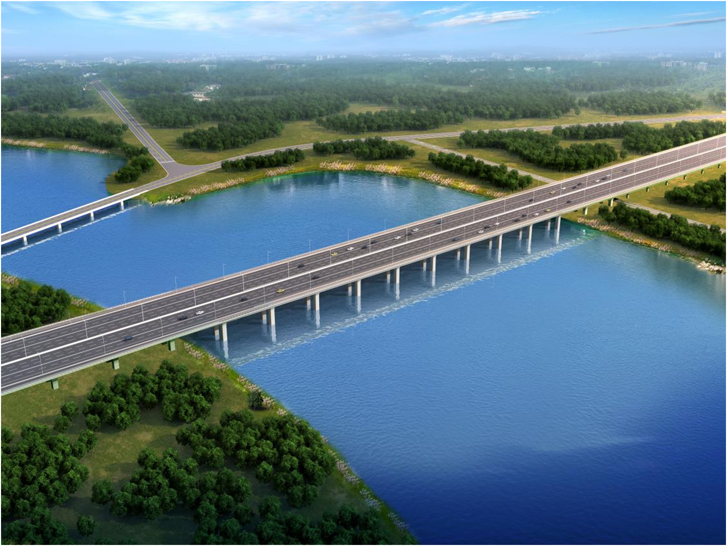 中建六局承建的国道204大沽河特大桥工程开工