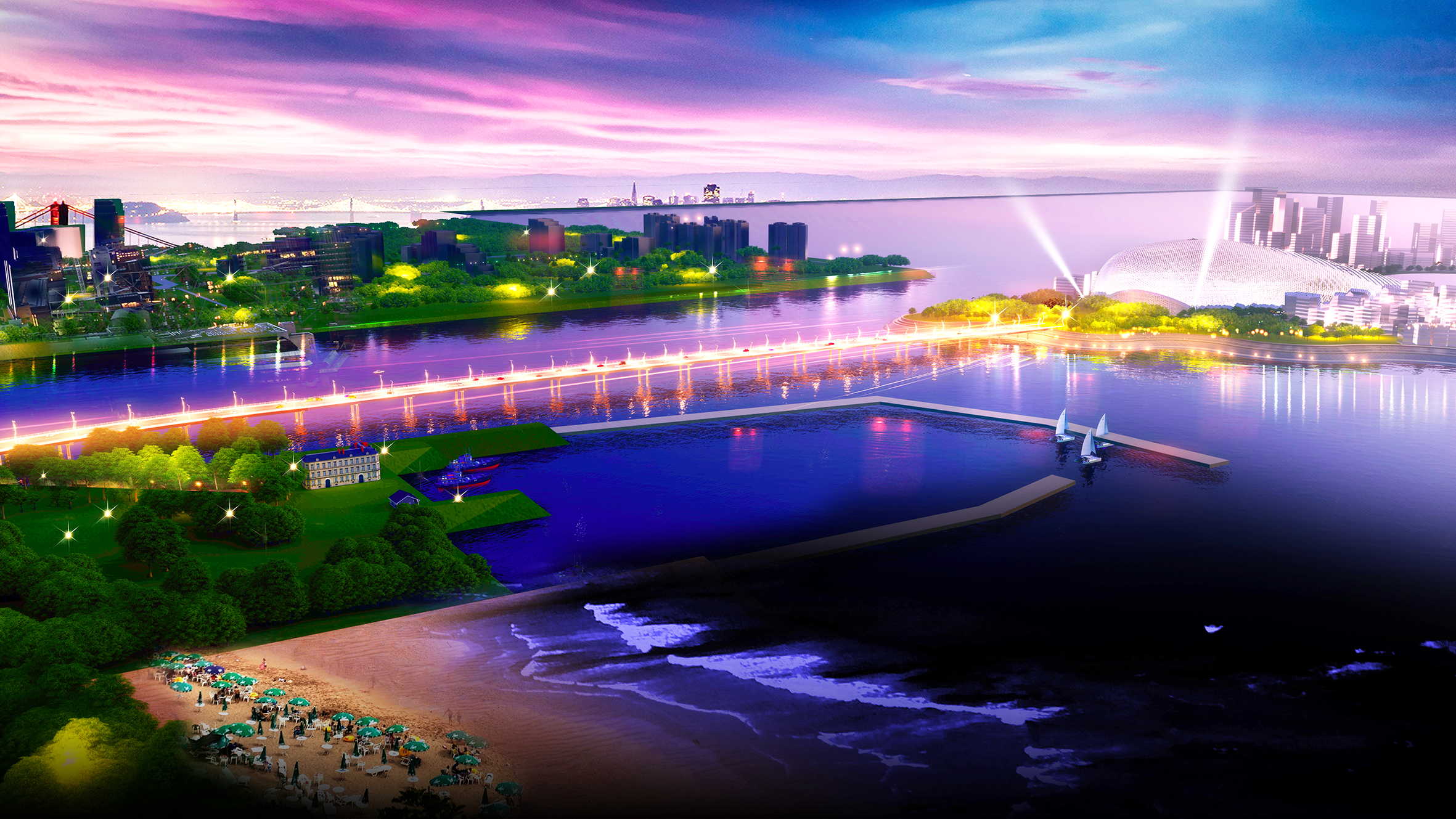 中建六局承建的秦皇岛市海螺岛市政配套工程开工